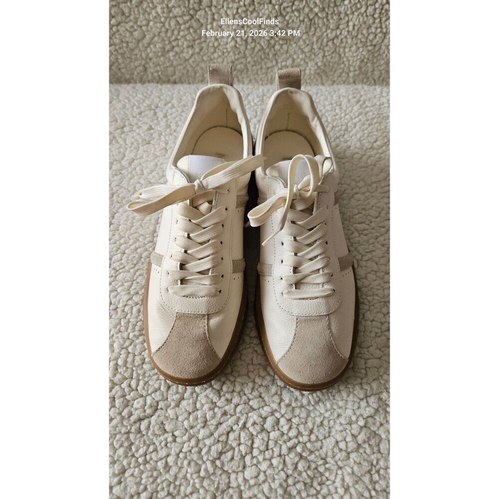 Mango (MNG) Contrast Panel Sneakers Tan Women's 7.5 | Clean Girl | Quiet Luxury - Picture 2 of 8